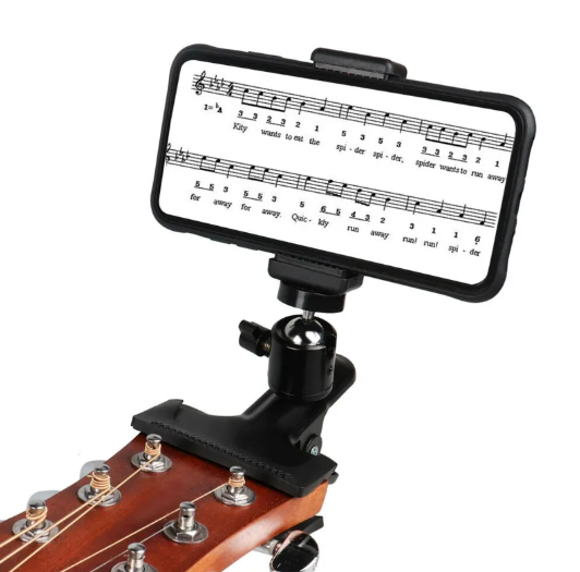 Support de téléphone à pince pour guitare