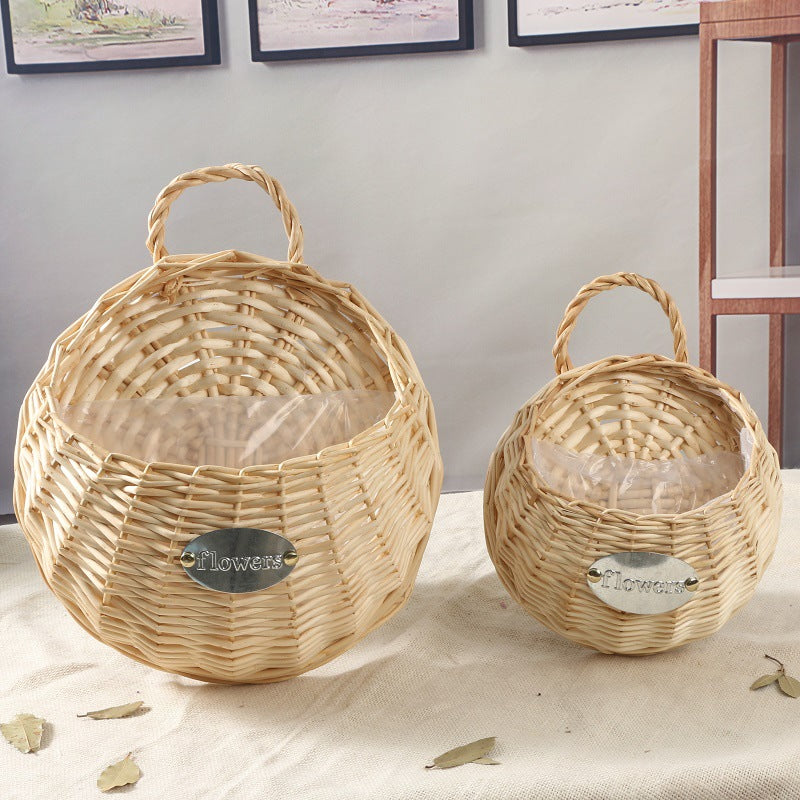 Woven Wall-Mounted Flower Pot Plant Basket for Decor