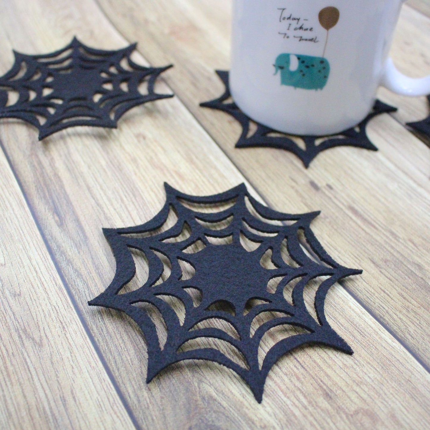 Spooky Spider Web Table Coasters