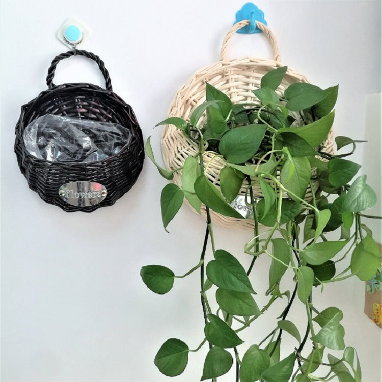 Woven Wall-Mounted Flower Pot Plant Basket for Decor