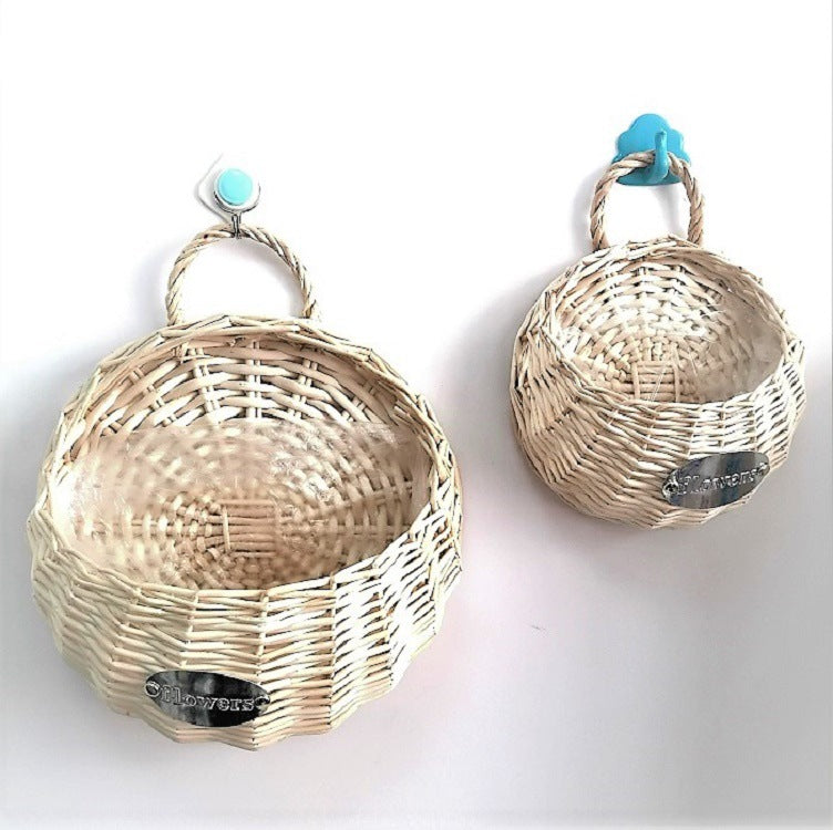 Woven Wall-Mounted Flower Pot Plant Basket for Decor