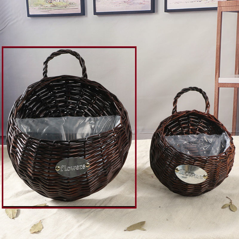 Woven Wall-Mounted Flower Pot Plant Basket for Decor