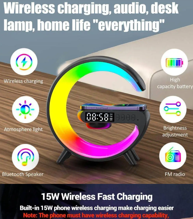 Luminous Hub LED Night Lamp & Speaker