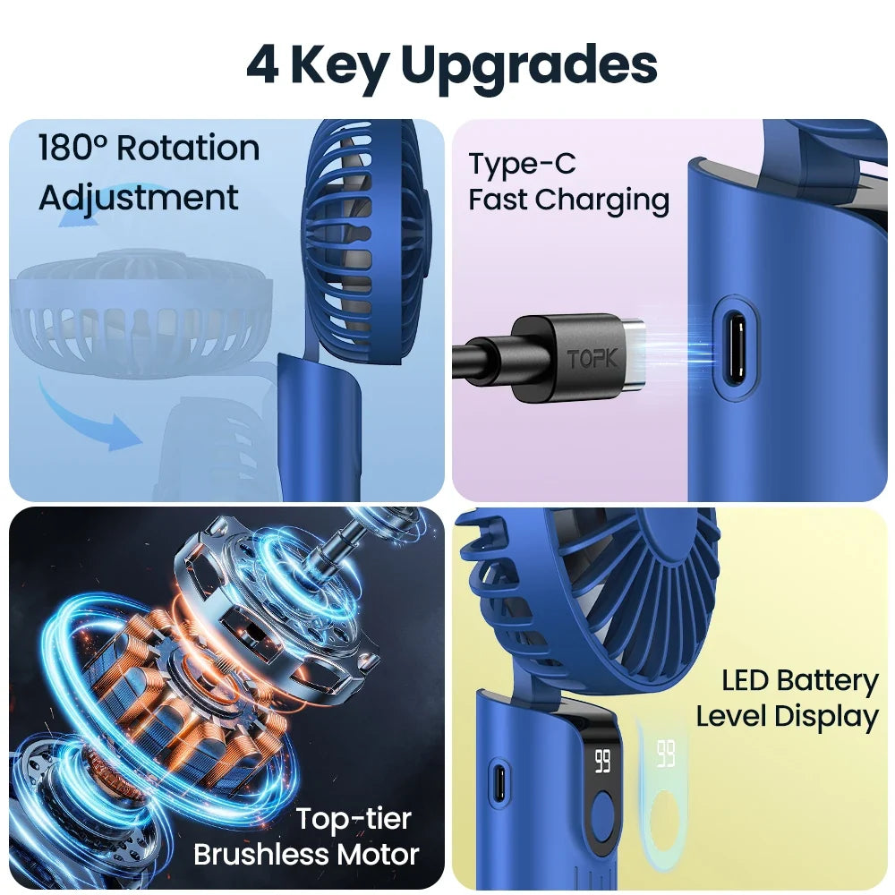USB Rechargeable Mini Portable Fan