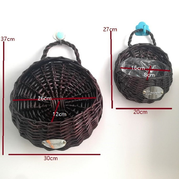 Woven Wall-Mounted Flower Pot Plant Basket for Decor