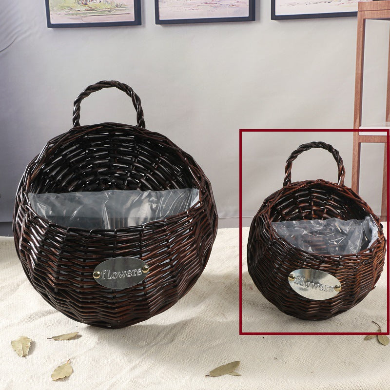 Woven Wall-Mounted Flower Pot Plant Basket for Decor