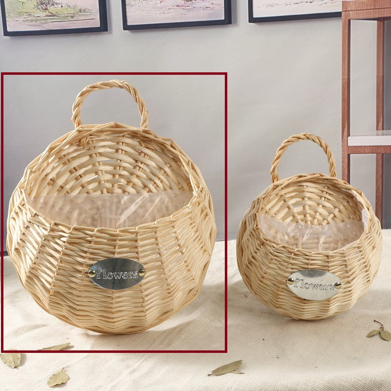 Woven Wall-Mounted Flower Pot Plant Basket for Decor