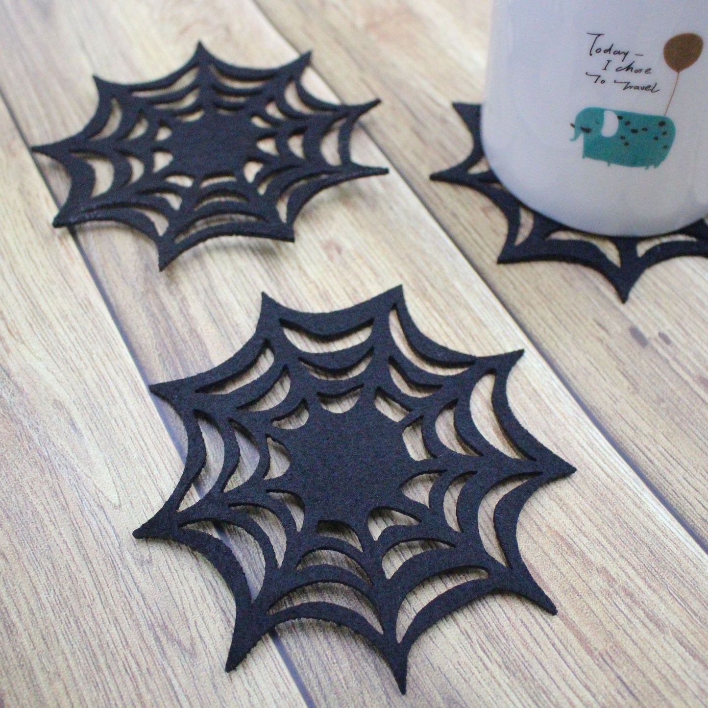 Spooky Spider Web Table Coasters