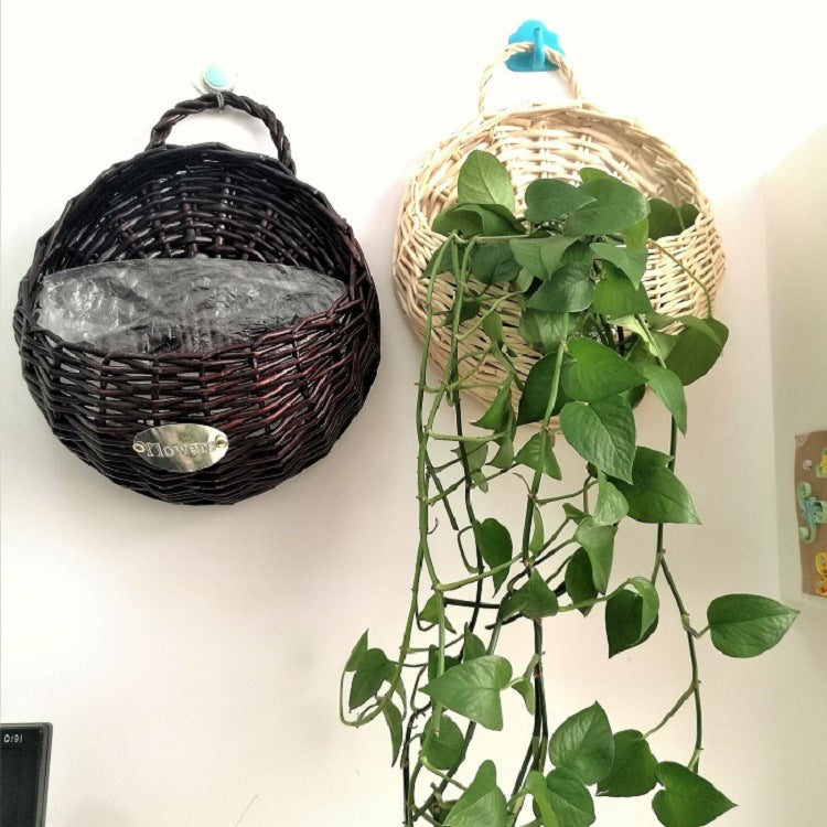 Woven Wall-Mounted Flower Pot Plant Basket for Decor