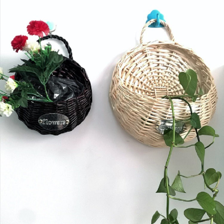 Woven Wall-Mounted Flower Pot Plant Basket for Decor