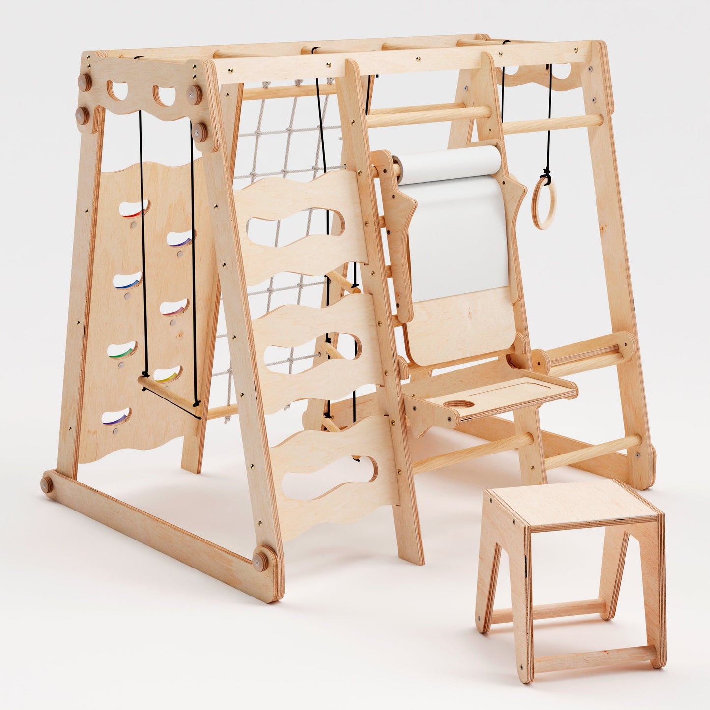 6in1 Indoor Playground for Toddlers - Playground + Swings Set + Slide Board + Rope + Stairs